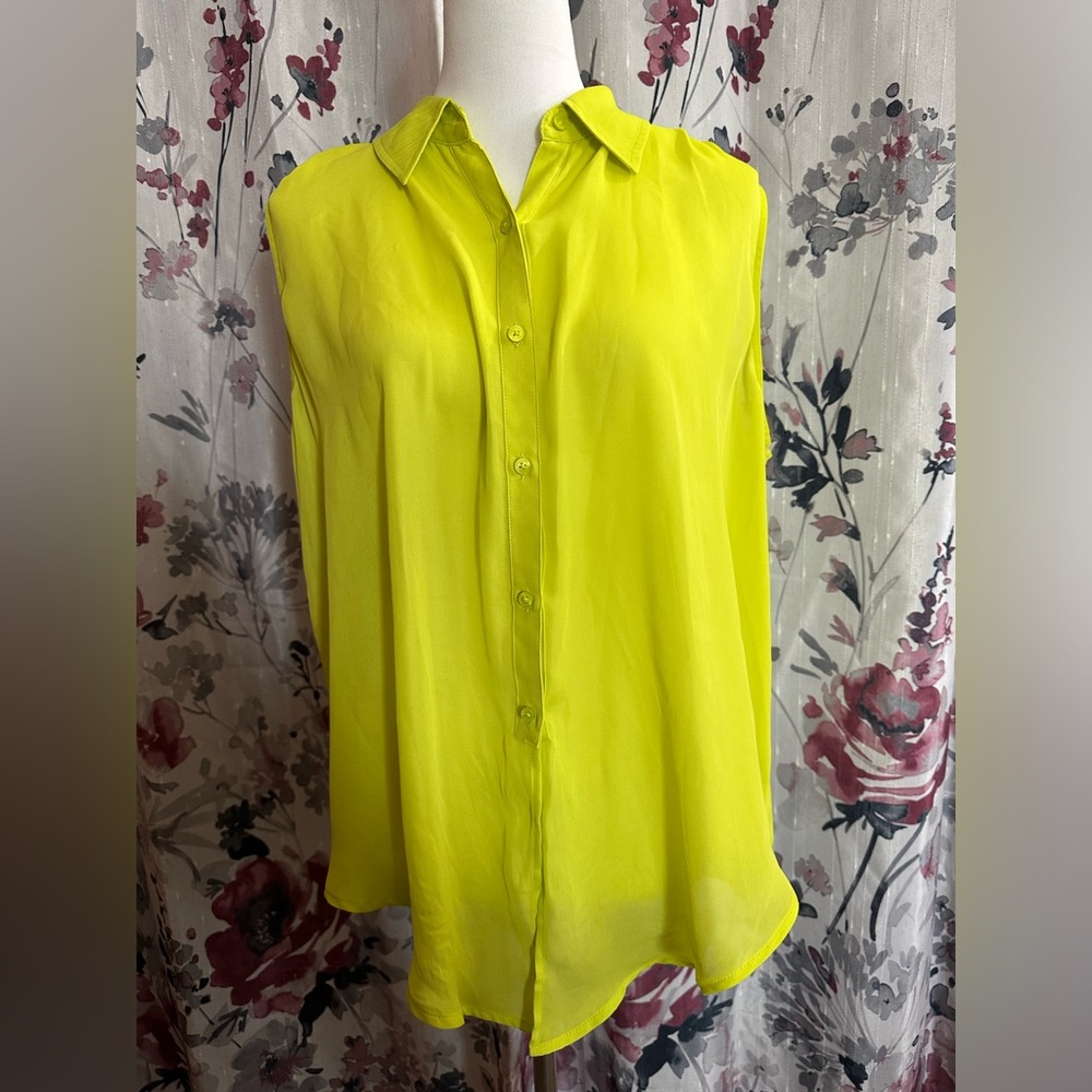 Express Sleeveless Blouse Yellow Size L